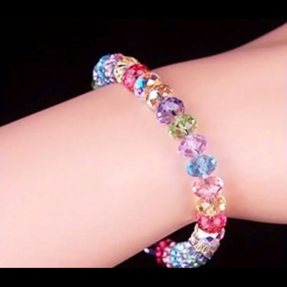 Gorgeous stretchable swarovski beads bracelet - lot of 2 - Picture 3 of 10